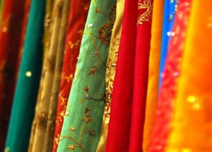colorful-saris-in-a-shop